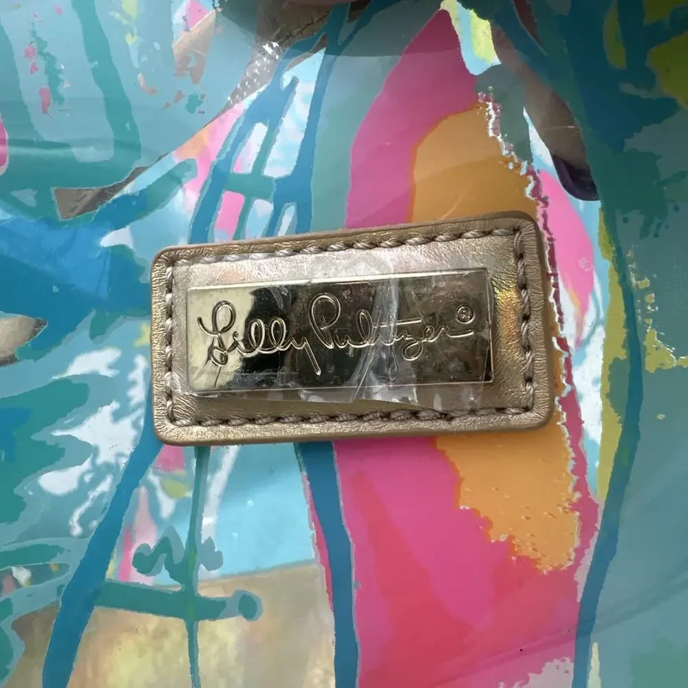 Women Lilly Pulitzer Lighthouse PVC Waterproof Beach Bag Tote